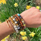 The Summer Safari • Natural Gemstone Beaded Bracelet with Stardust Gold Spacers