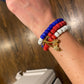 The Americana Natural Stone Beaded Bracelet/Necklace Wrap with Signature Star Tassels