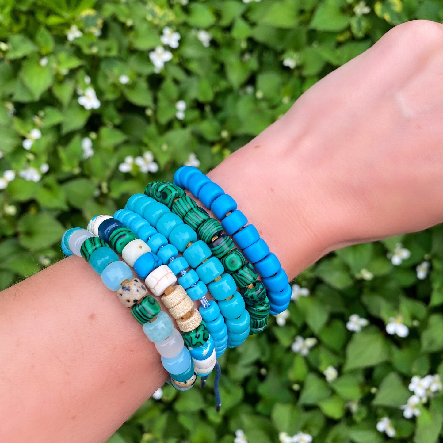 The Capri Luxe Gemstone Beaded Bracelet with Signature Tassels and Gold Filled Spacers