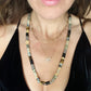 Ball So Hard Natural Gemstone Stone Necklace with Gold Flower and Stardust Spacer