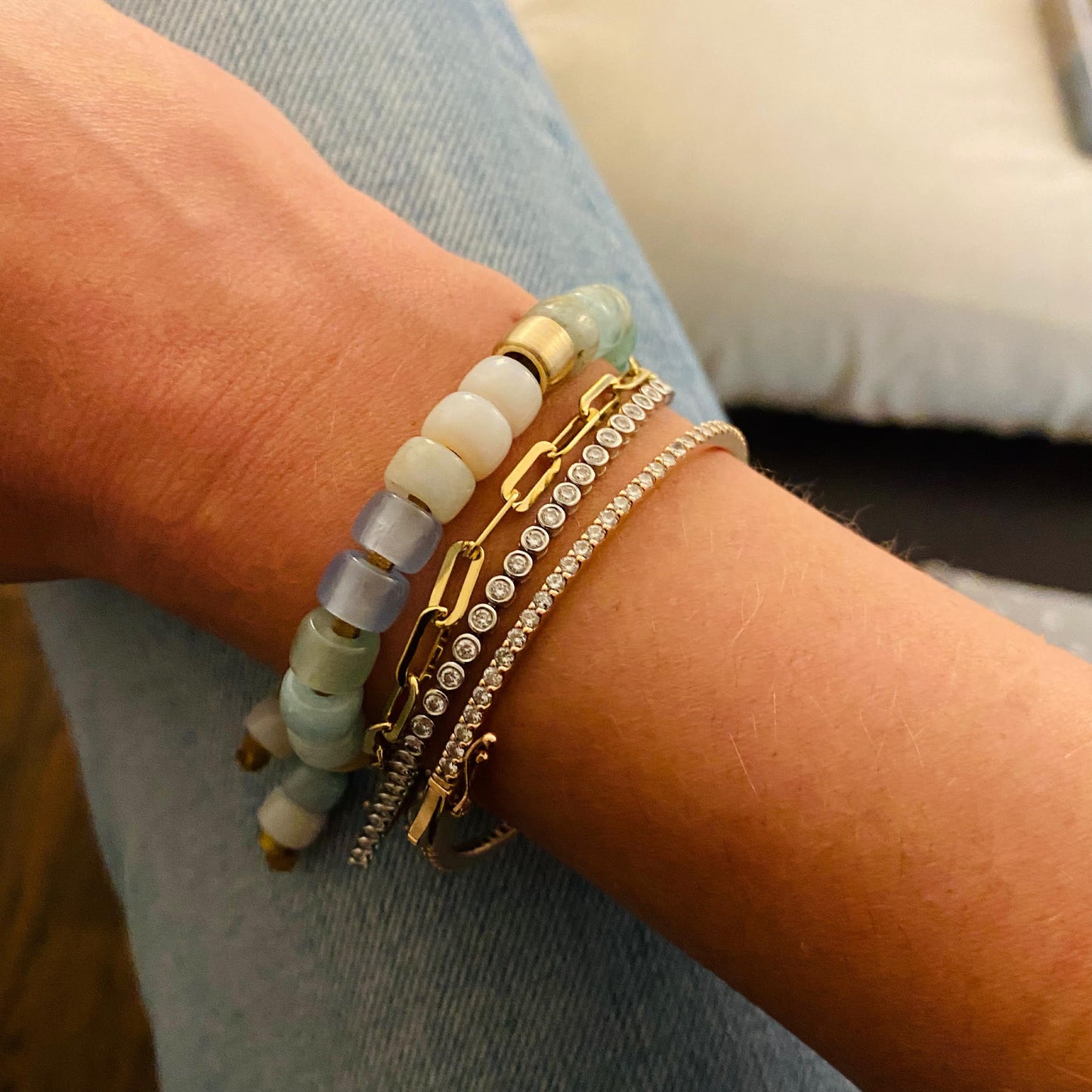 The Seaglass • Henry Reese Gemstone Bracelet with 14k Gold