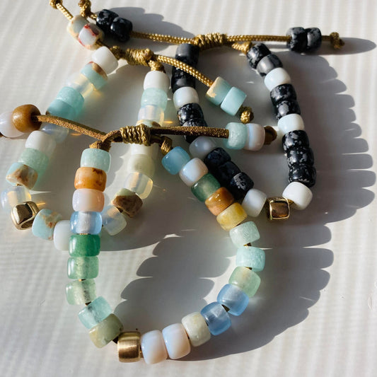 The Seaglass • Henry Reese Gemstone Bracelet with 14k Gold