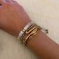 The Bubbly - Gemstone Pony Bead Bracelet with Diamond 14K Gold Accent – Moonstone, Quartz, Agate