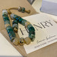 The Bubbly - Gemstone Pony Bead Bracelet with Diamond 14K Gold Accent – Moonstone, Quartz, Agate