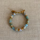 Tribal Wood Gemstone Beaded Bracelet with Czech Glass Spacers