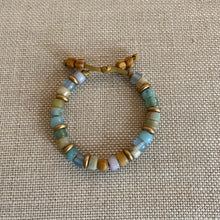 Load image into Gallery viewer, Tribal Wood Gemstone Beaded Bracelet with Czech Glass Spacers
