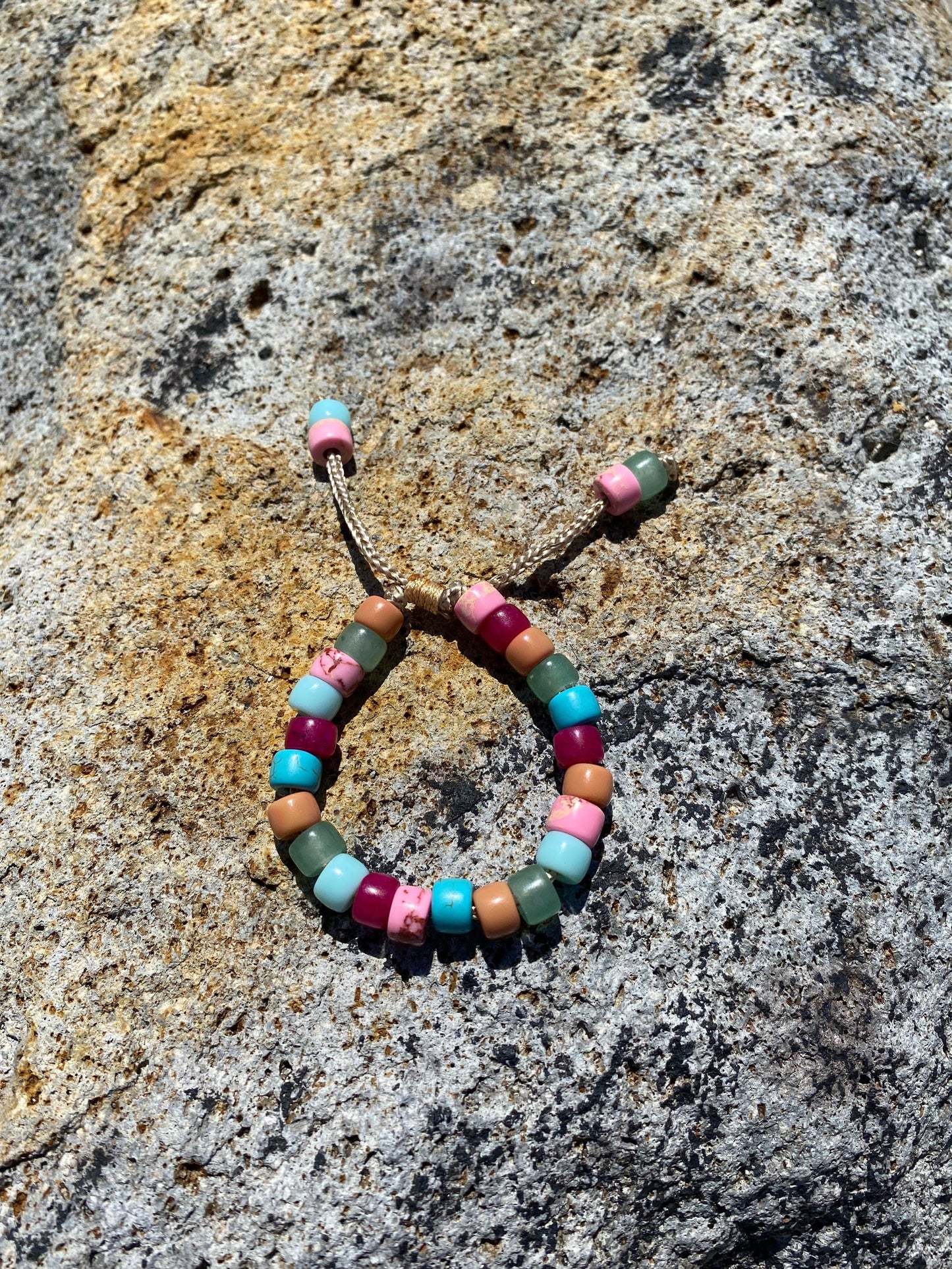 Rum Punch • Adjustable Gemstone Beaded Bracelet
