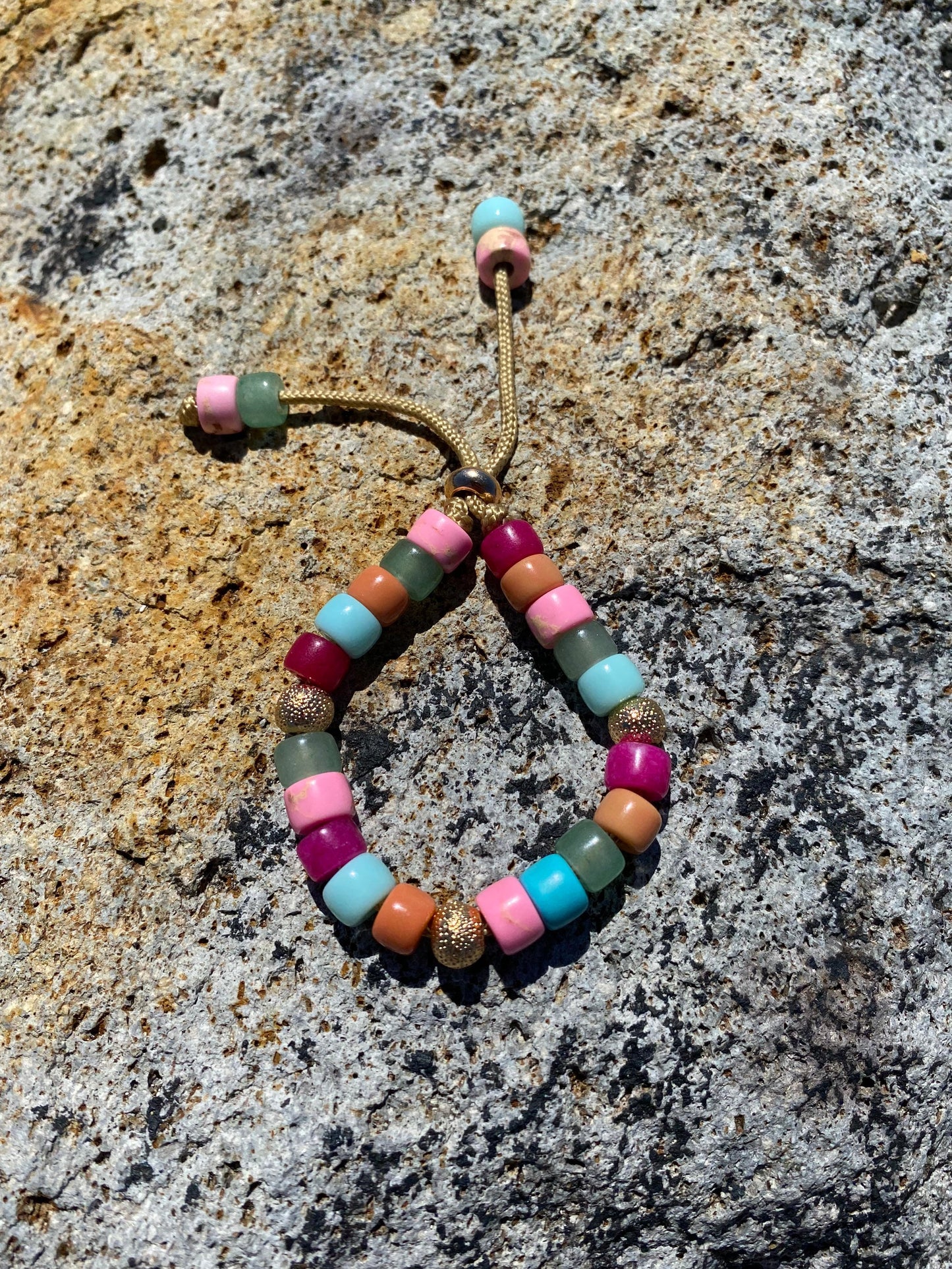 Rum Punch • Adjustable Gemstone Beaded Bracelet