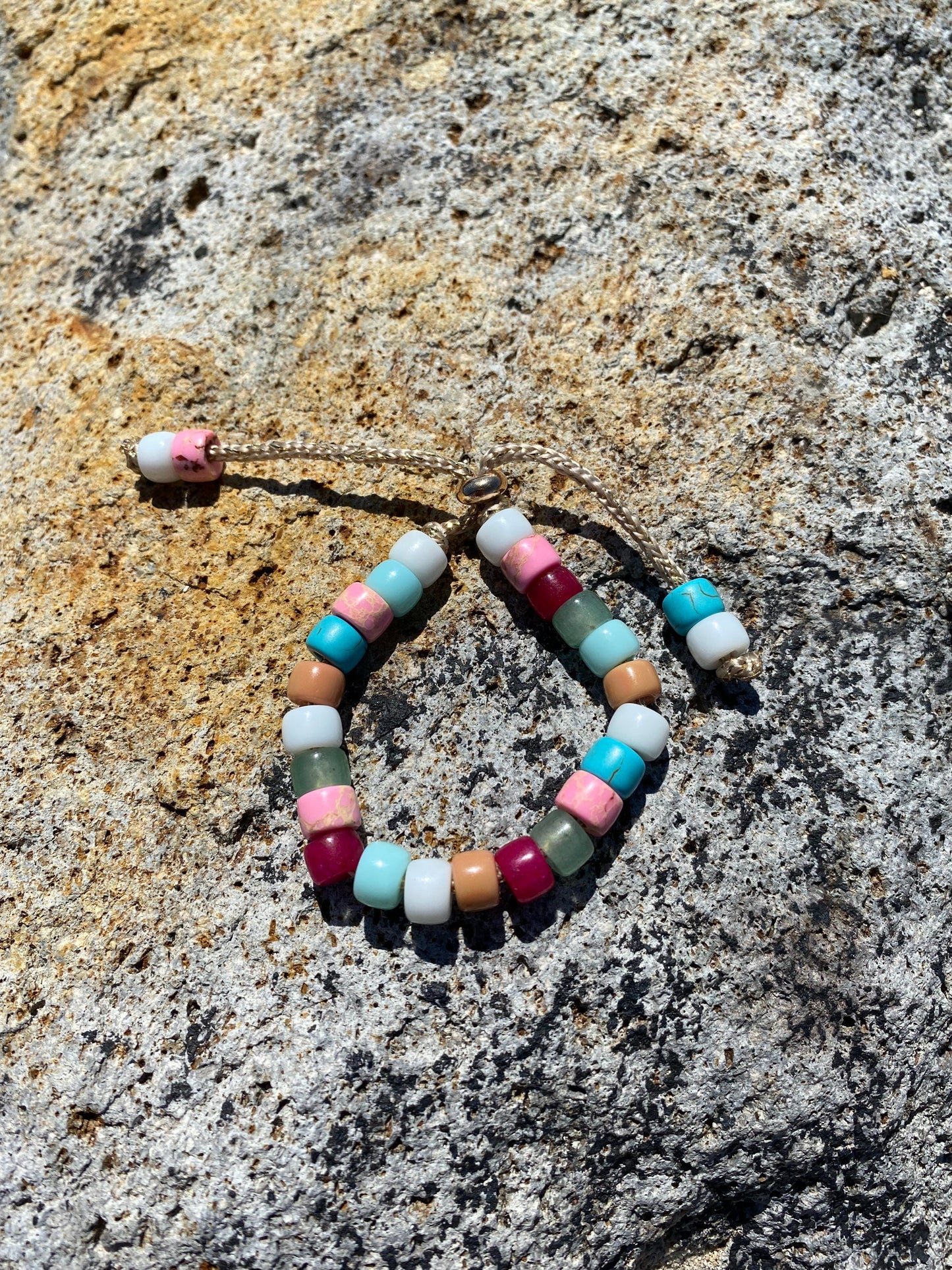 Rum Punch • Adjustable Gemstone Beaded Bracelet
