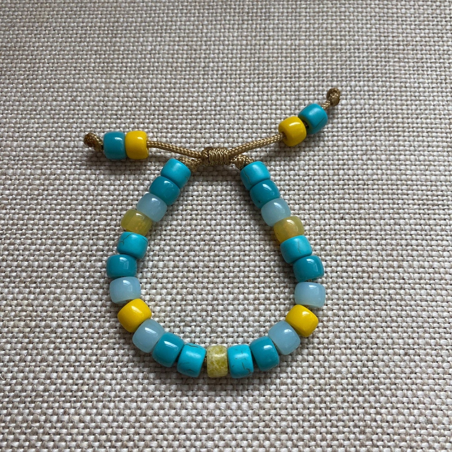 Venice Beach Gemstone Stone Beaded Bracelet with Stardust with Signature Tassels