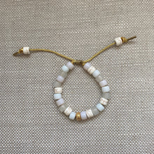 Load image into Gallery viewer, The White Party • Gemstone Beaded Bracelet with Stardust Gold Spacer
