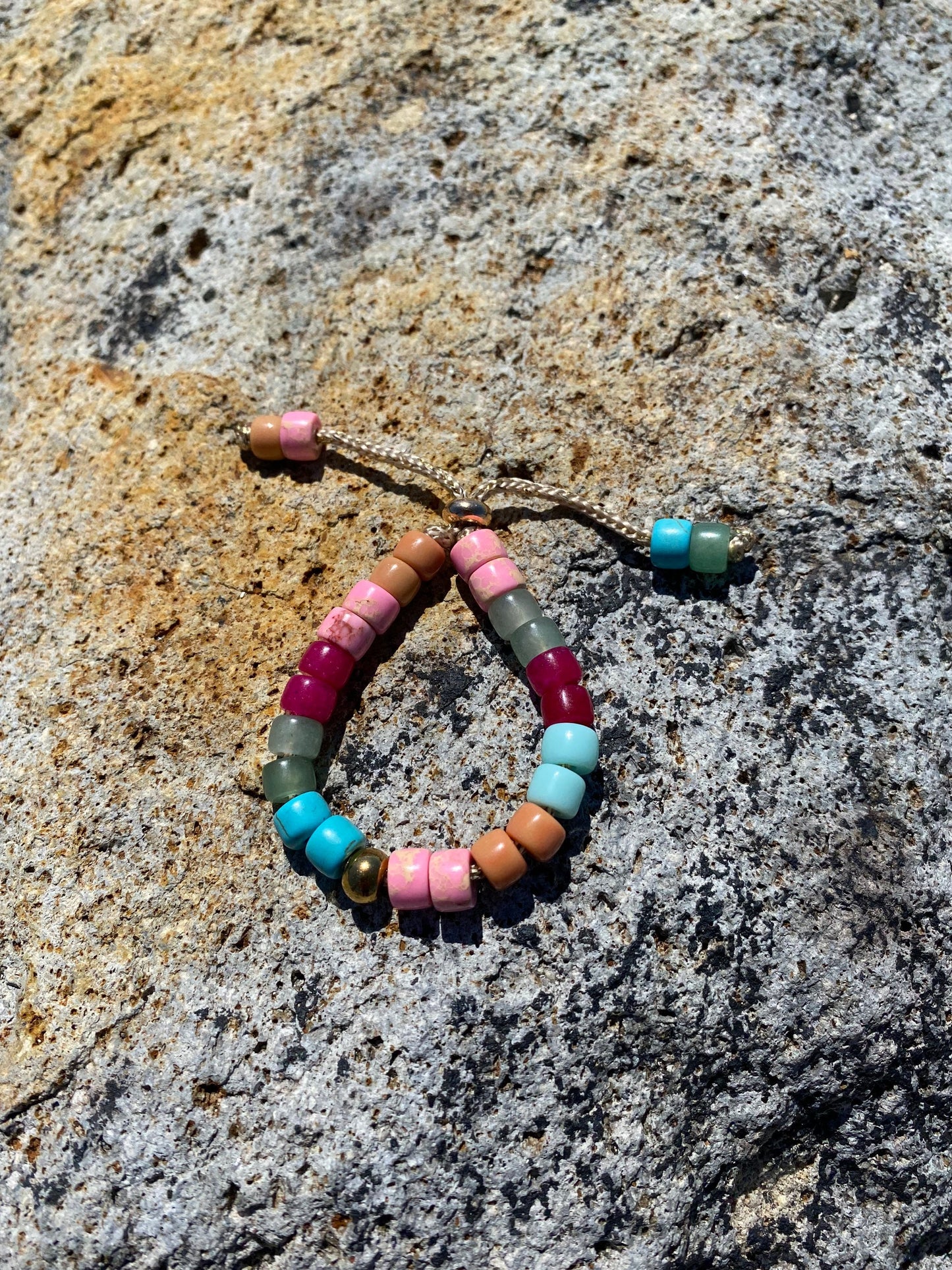 Rum Punch • Adjustable Gemstone Beaded Bracelet