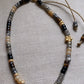 Ball So Hard Natural Gemstone Stone Necklace with Gold Flower and Stardust Spacer