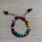 Tie Dye and Seeing Stars Natural Stone Beaded Bracelet with Signature Tassels