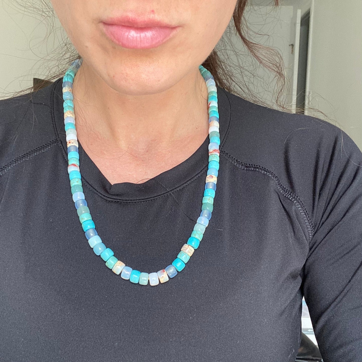 Blue Crush • Natural Gemstone Beaded Necklace • Can be Personalized