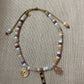 Charmed Life, Gemstone Beaded Necklace with Gold Filled Charms