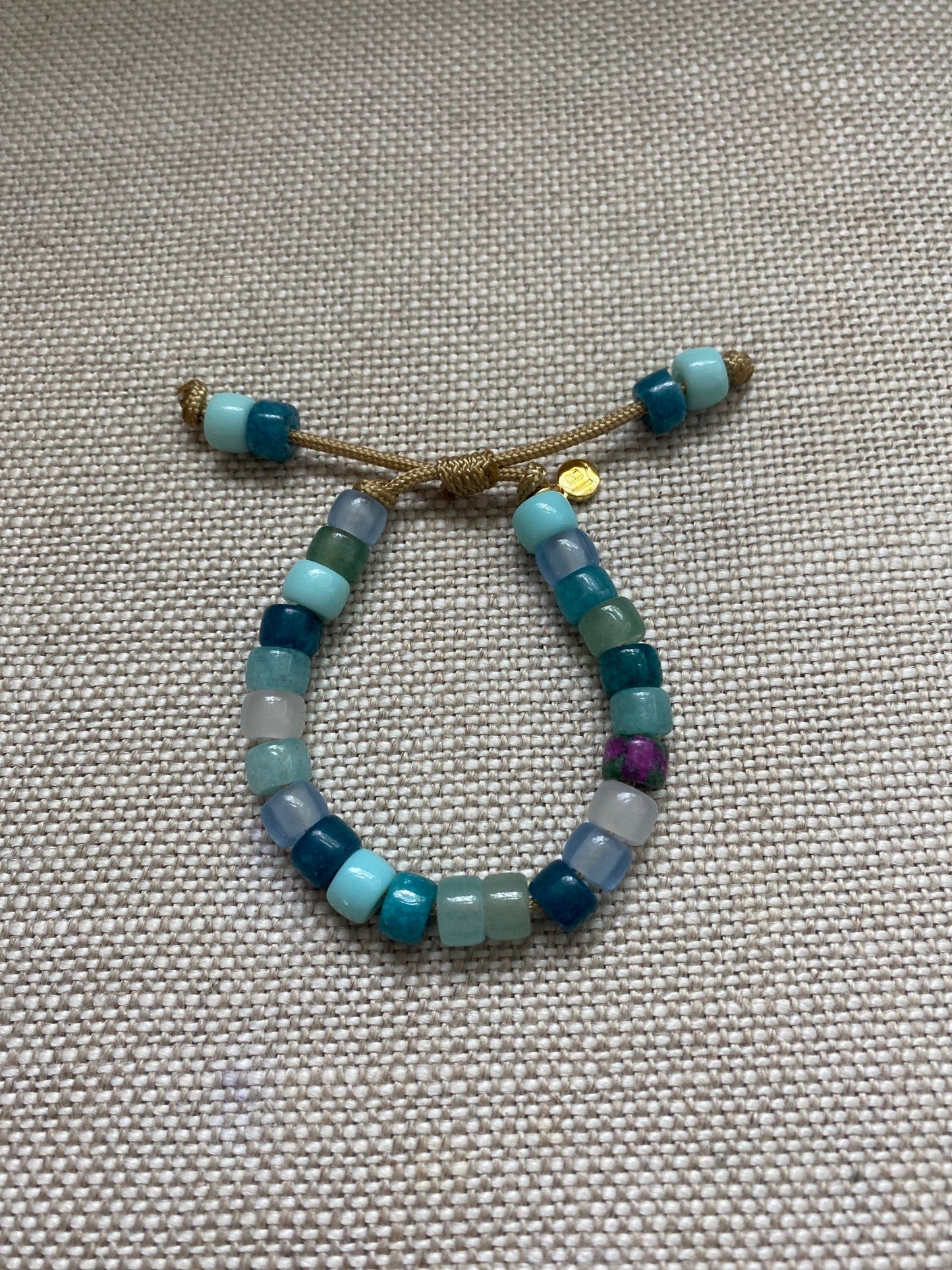 The Blue Lagoon Natural Stone Beaded Bracelet with Stardust Spacers