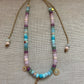 Charmed Life, Gemstone Beaded Necklace with Gold Filled Charms