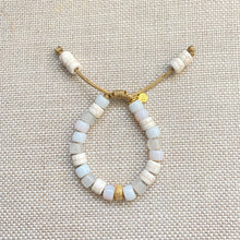 Load image into Gallery viewer, The White Party • Gemstone Beaded Bracelet with Stardust Gold Spacer
